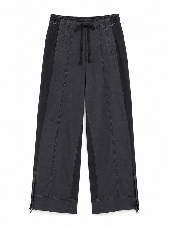Daily Practice Pants - Daily Practice Anthropologie Charcoal Wide Leg Zip Hem Pants Utility Y2K